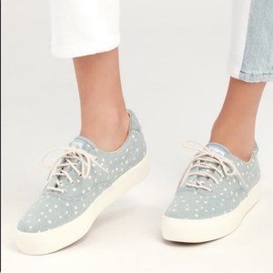 Keds Rise Denim Star Platform Lace Sneakers Size 9